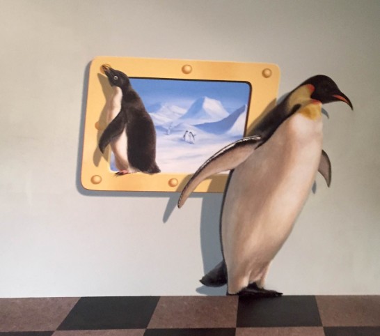 アデリーペンギン＆皇帝ペンギンのトリックアート